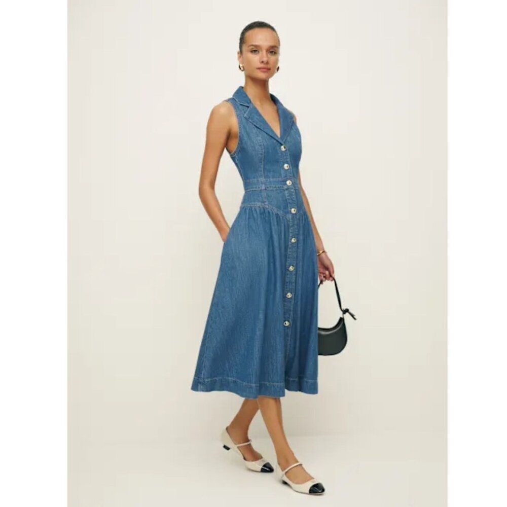 Reformation Ellison Denim Midi Dress